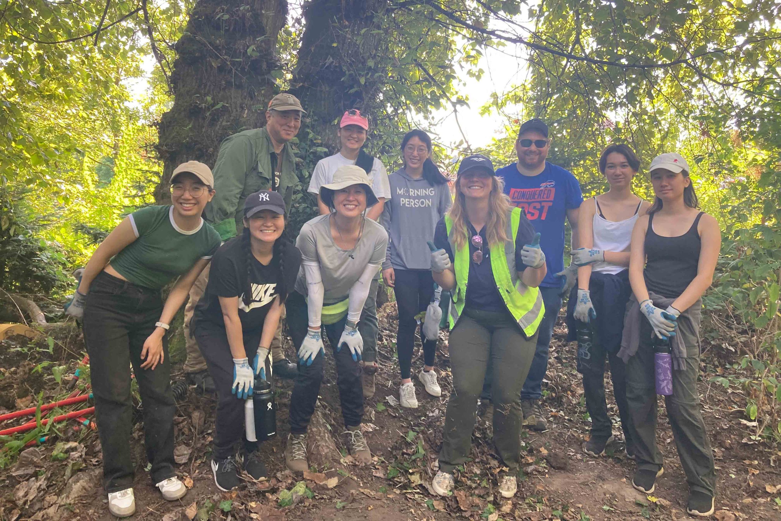 EarthCorps volunteers pose for a photo